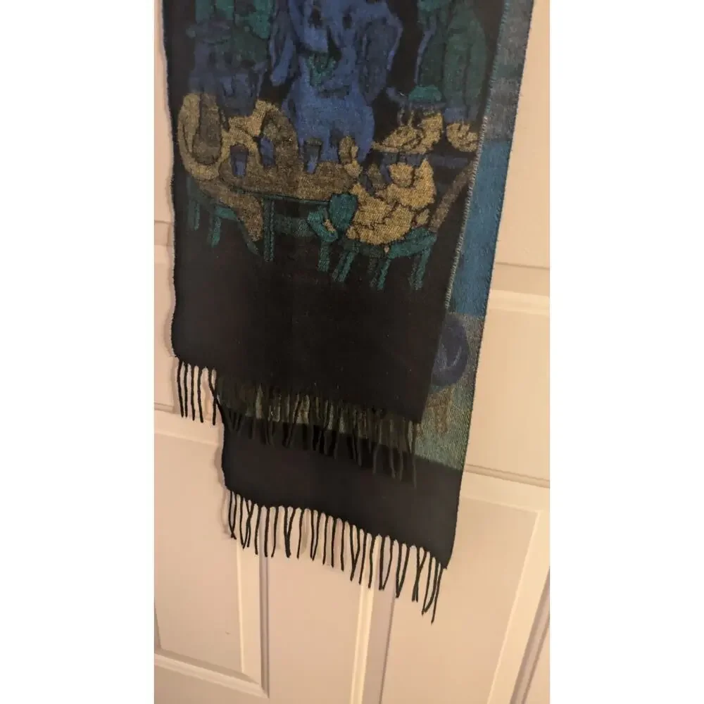 Yogi Bear & Boo Boo Scarf w/ fringe edges, soft (acrylic), novelty, picnic, rare